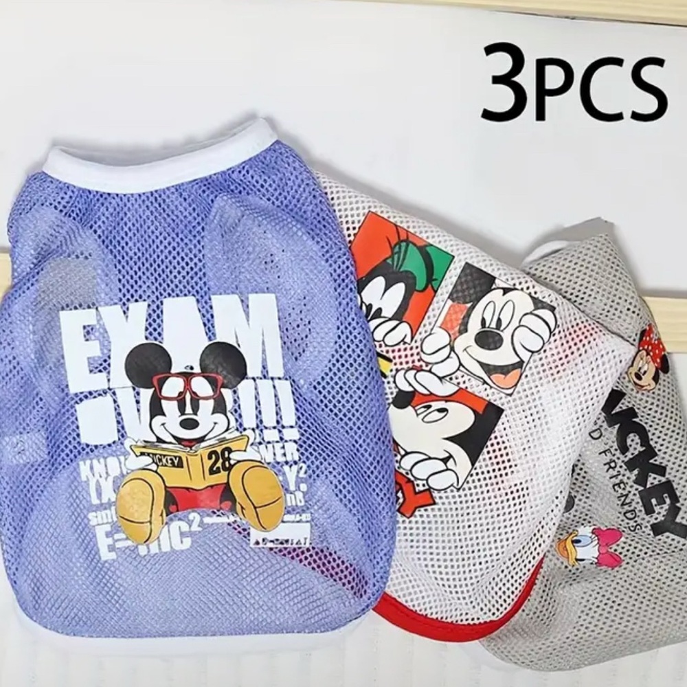 Mickey Mouse Mesh Dog Shirts - 3 Pack